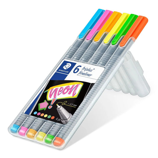 CANETA STAEDTLER TRIPLUS FINELINER 06 CORES NEON 334 SB6CS3