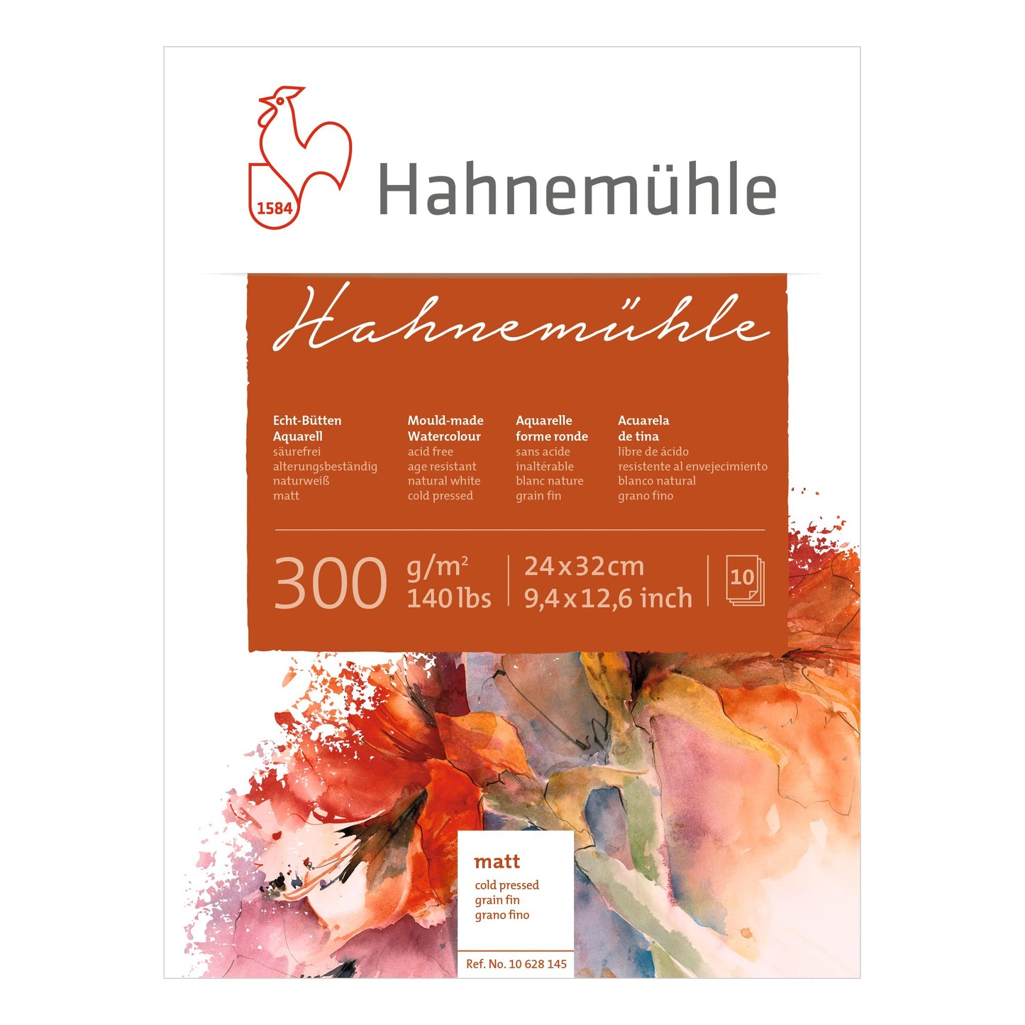 BLOCO HAHNEMUHLE 300g/m2 GRANA FINA 24x32 10 FOLHAS
