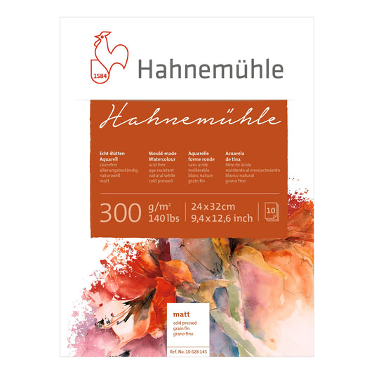 BLOCO HAHNEMUHLE 300g/m2 GRANA FINA 24x32 10 FOLHAS