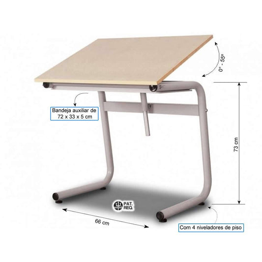 CAVALETE DESENHO TUB-10/G FORMICA 100x80 TRIDENT