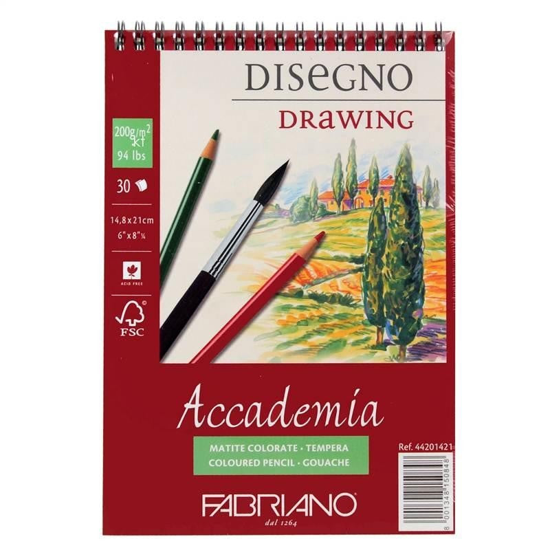 BLOCO FABRIANO ACCADEMIA DRAWING 200G/M2 14,8X21 30FL 44201421
