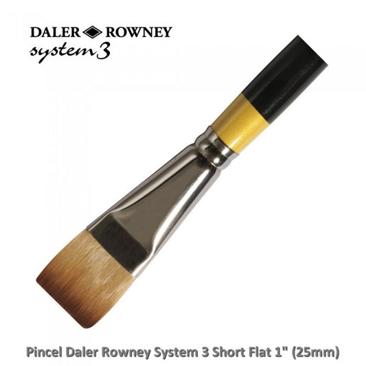 PINCEL DALER ROWNEY SYSTEM 3 SHORT FLAT 25MM - 1" SY55