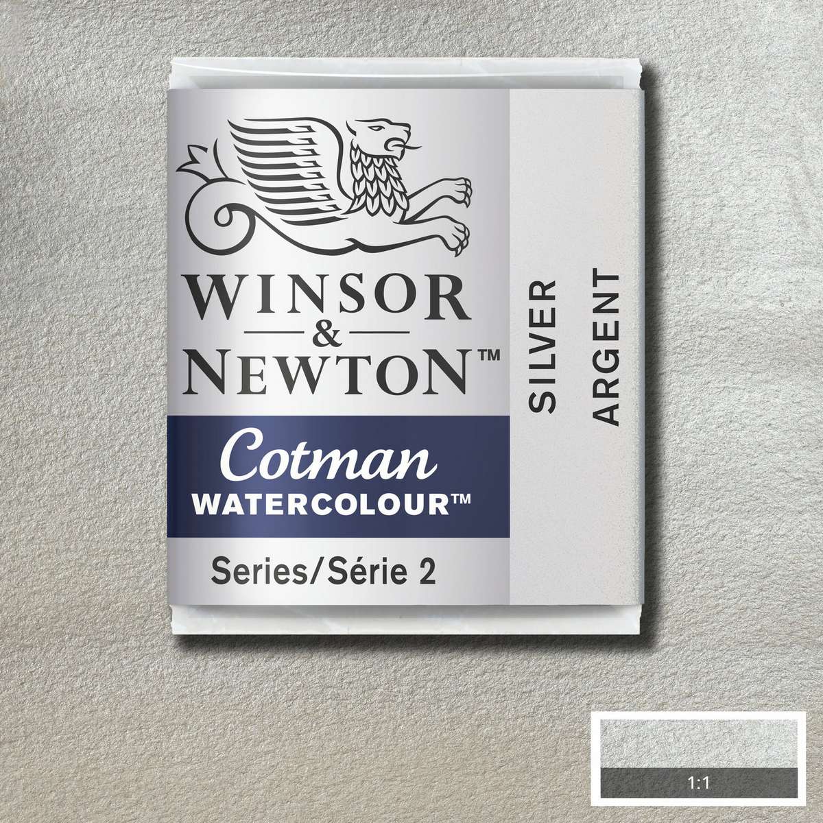 AQUARELA WINSOR NEWTON COTMAN HALF PAN 617 SILVER METAL