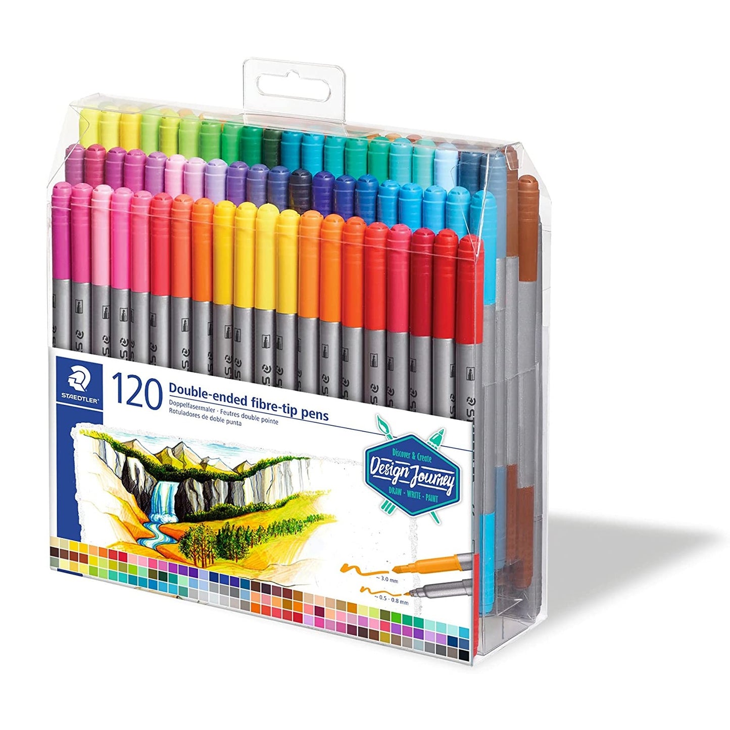 CANETA STAEDTLER TWIN-TIP PEN 120 CORES PONTA DUPLA 3200 TB120