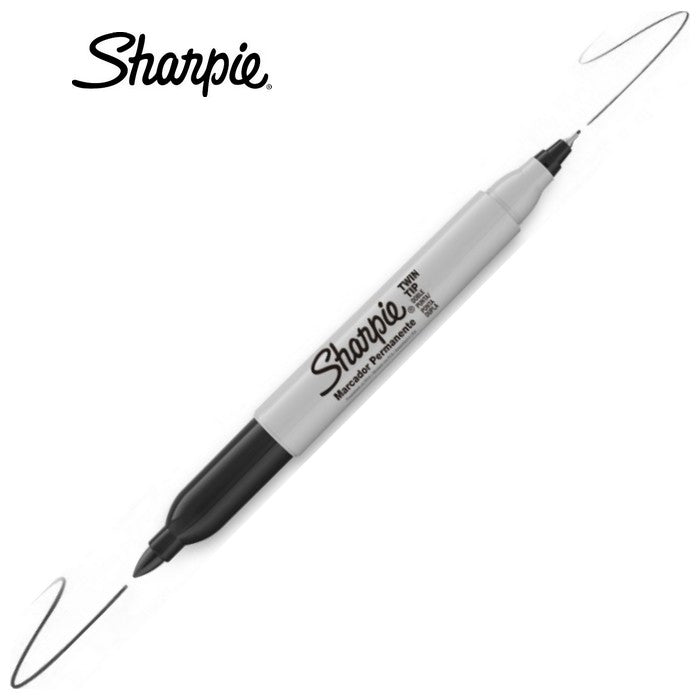 MARCADOR PERMANENTE SHARPIE TWIN TIP PONTA DUPLA PRETO