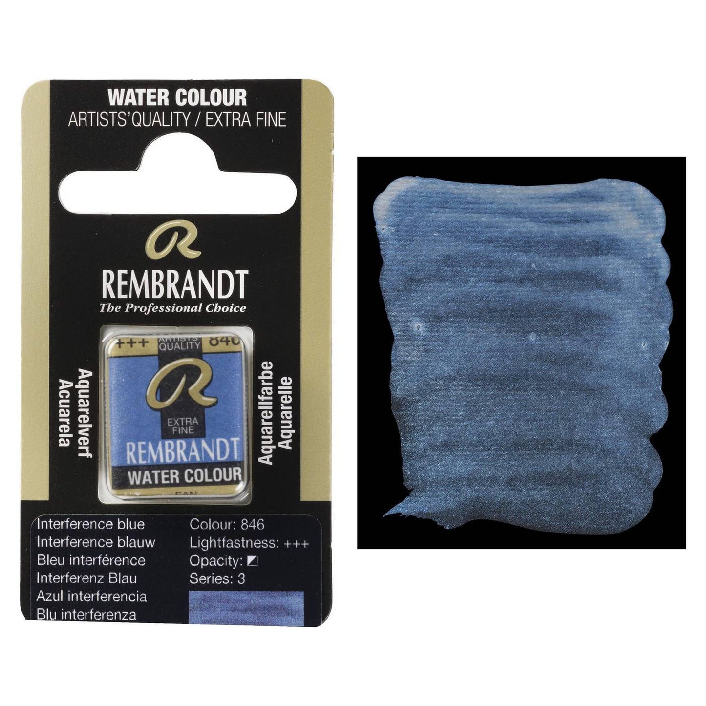 AQUARELA TALENS REMBRANDT HALF PAN 846 INTERFERENCE BLUE S3