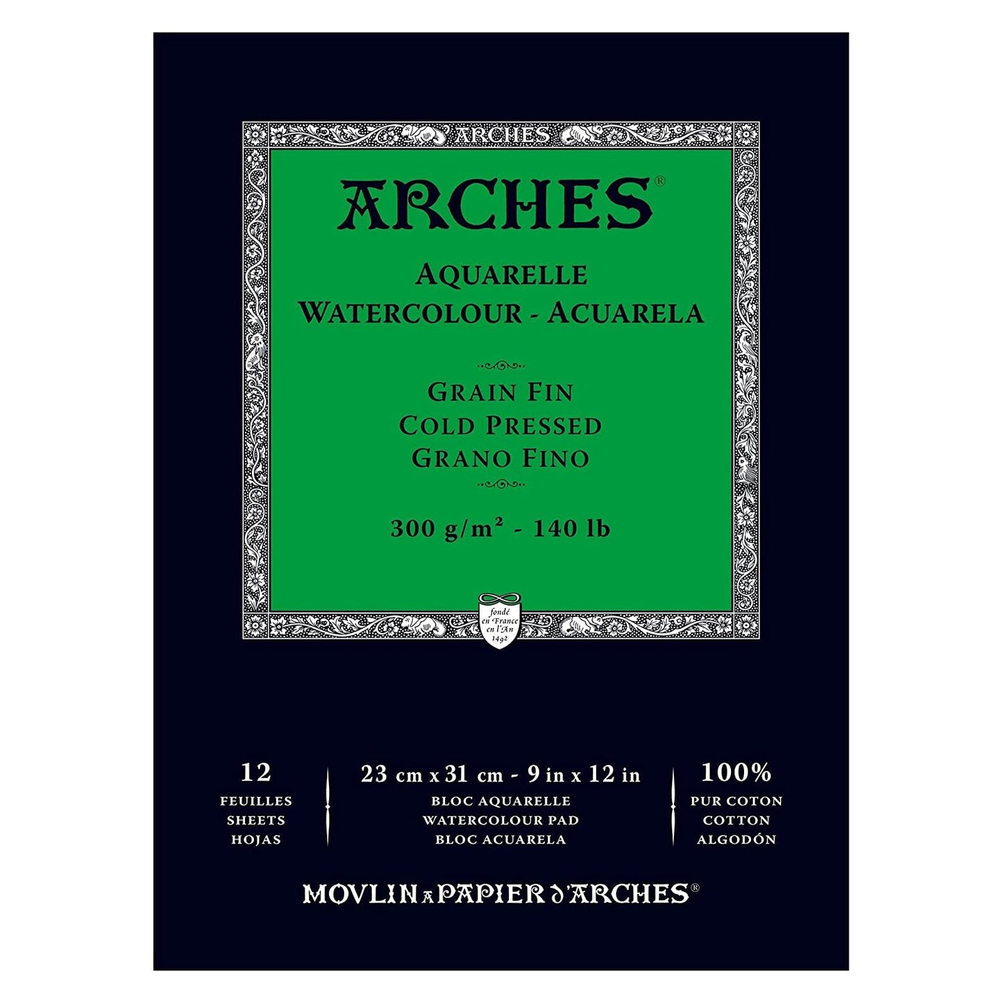 BLOCO ARCHES FIN (COLD PRESS) 300g/m2 23X31 12 FOLHAS