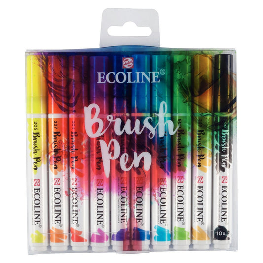 ESTOJO ECOLINE BRUSH PEN C/ 10 CORES TALENS