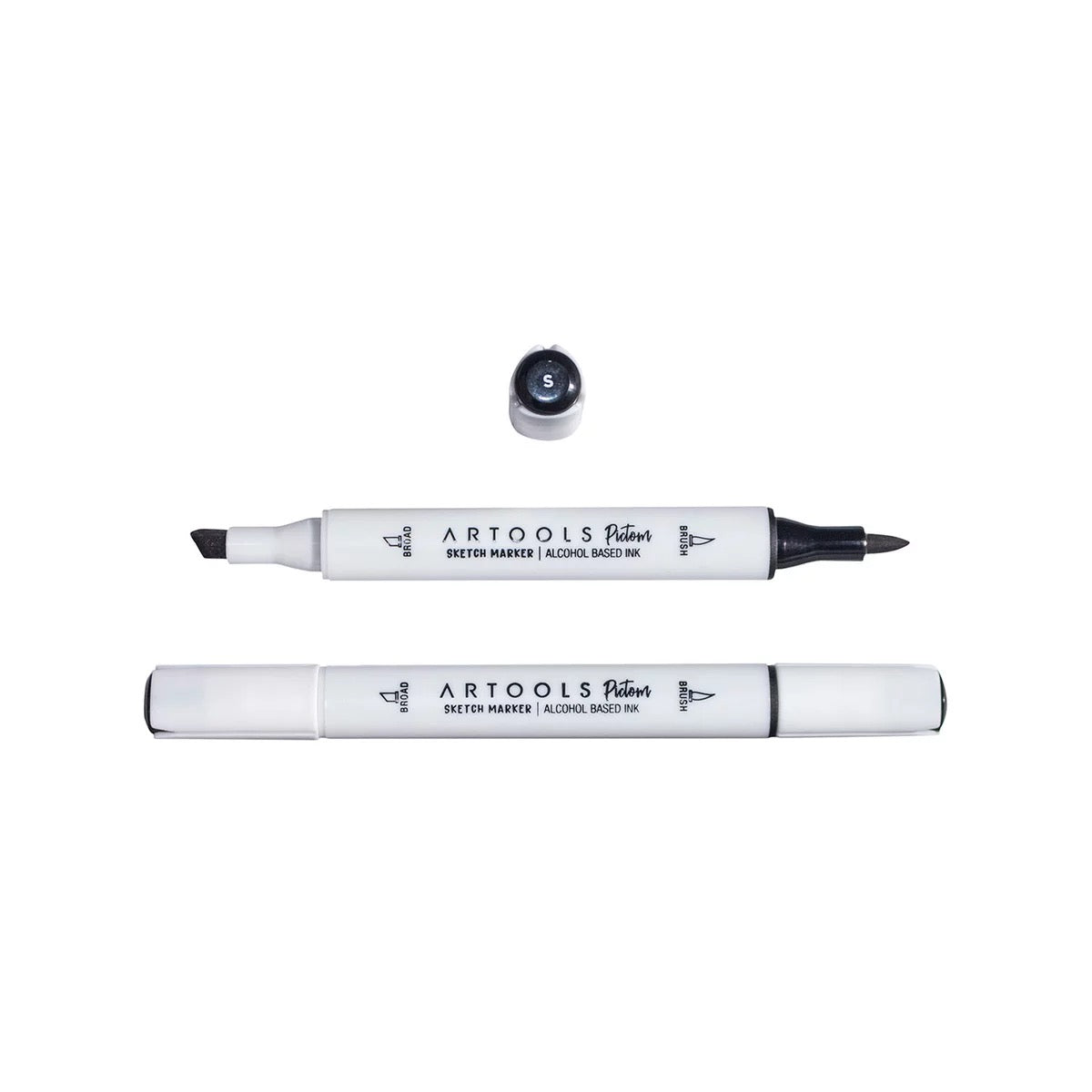 MARCADOR ARTOOLS PICTOM PONTA DUPLA BLACK (S)