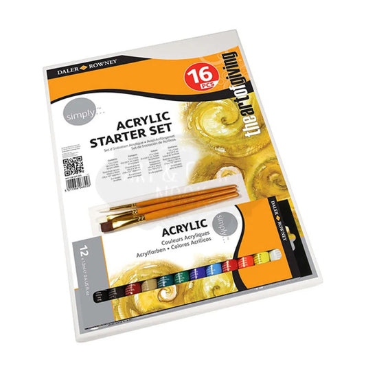 ESTOJO ACRILICA DALER ROWNEY SIMPLY STARTER SET 16 PECAS