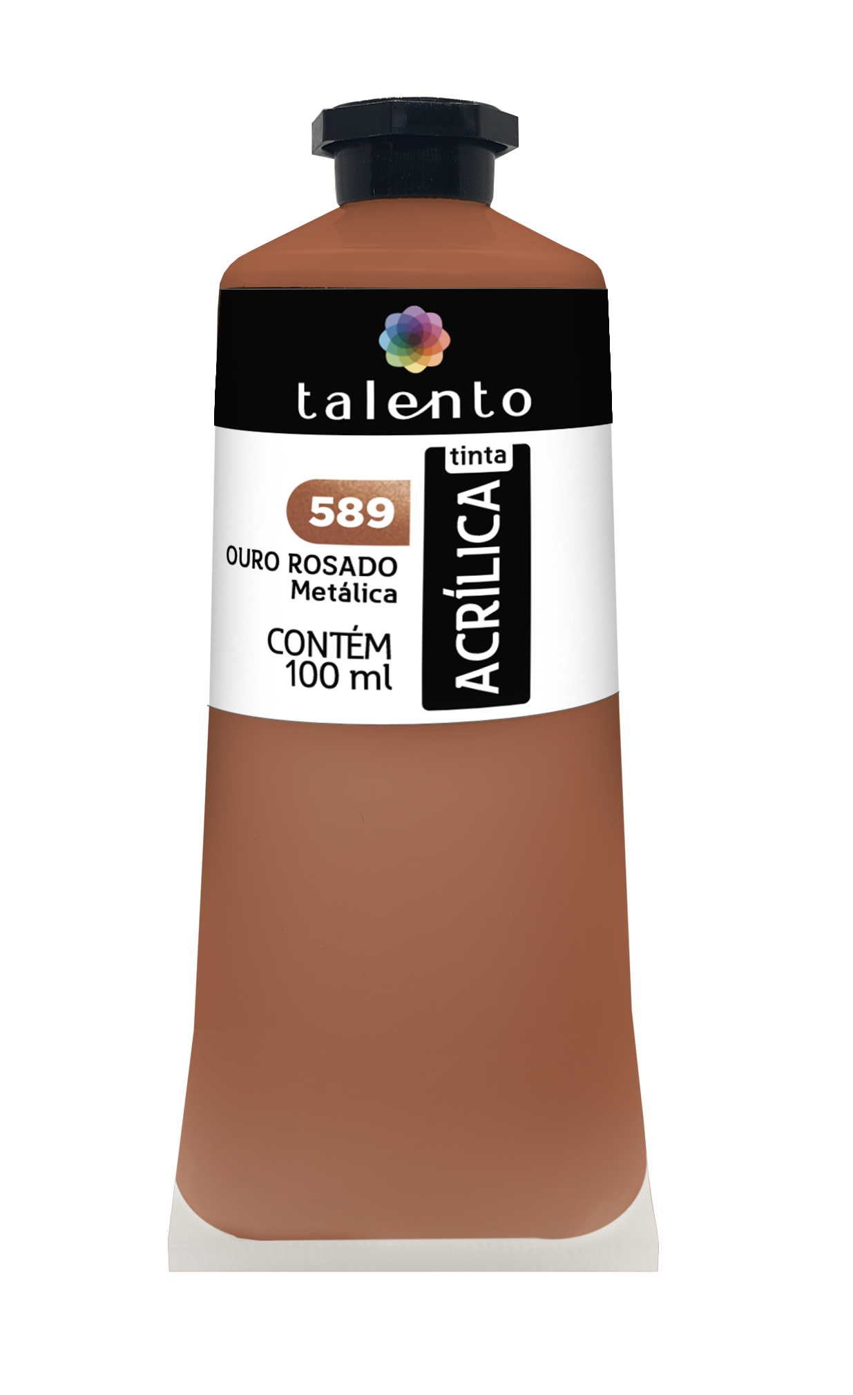 ACRILICA TALENTO 100ML 589 OURO ROSADO METALICO