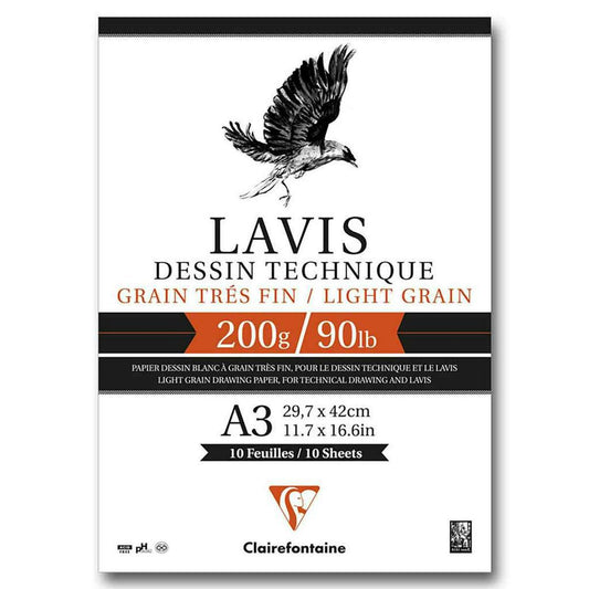 BLOCO CLAIREFONTAINE LAVIS DESSIN 200g/m2 A3 10FLS 963421