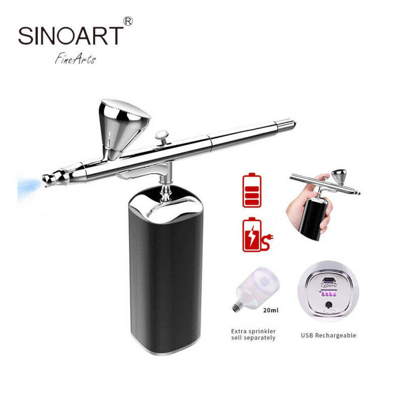 AEROGRAFO PORTATIL PROFISSIONAL SINOART C/ COMPRESSOR EMBUTI