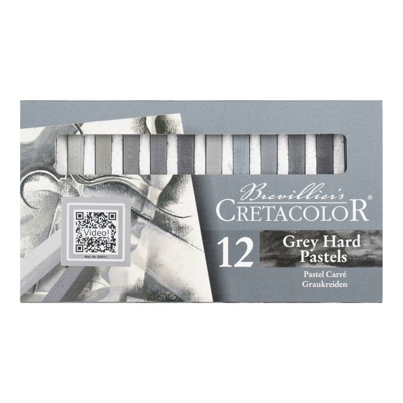 PASTEL SECO CARRE CRETACOLOR 12 TONS CINZAS