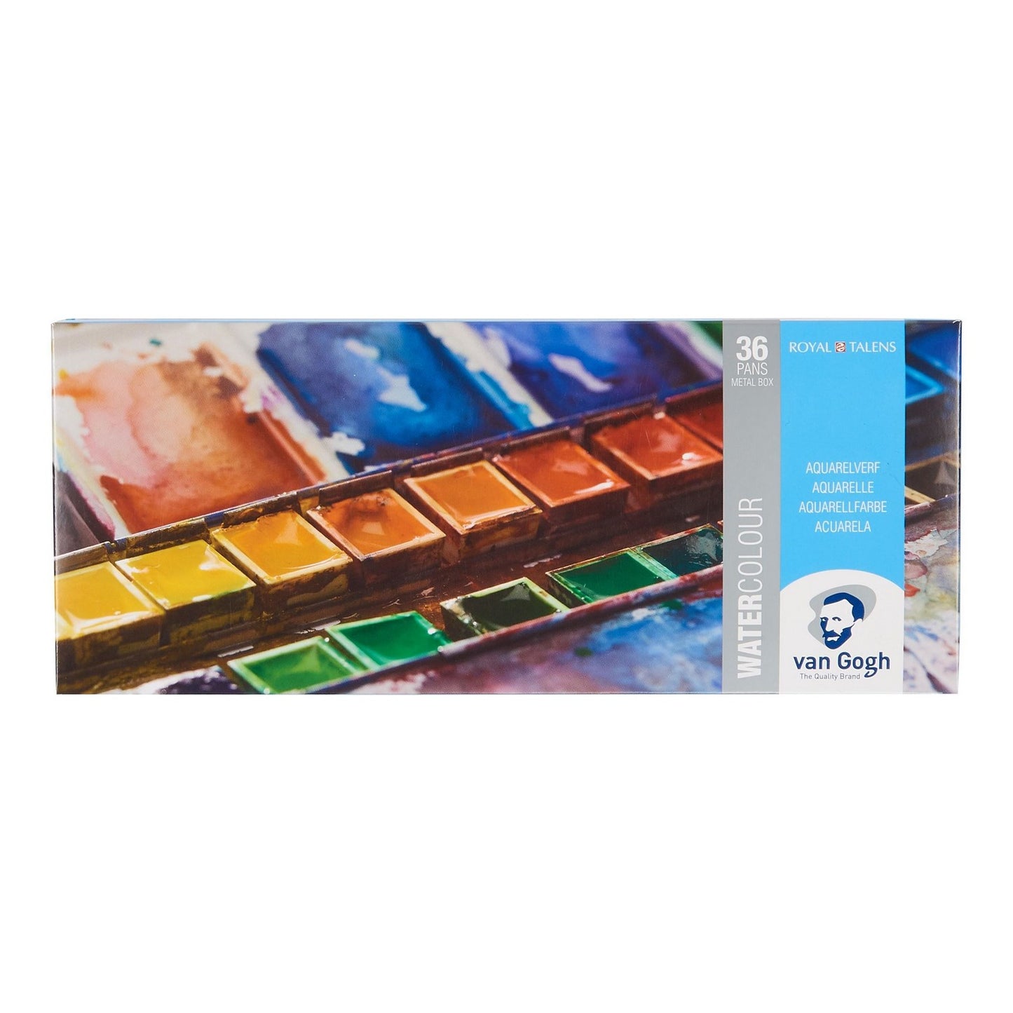 ESTOJO AQUARELA TALENS VAN GOGH 36 HALF PAN METAL BOX + PINC