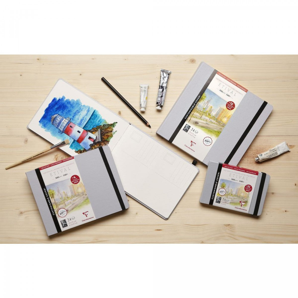 WATERCOLOUR BOOK FONTAINE 300G/M2 21X14,8 GRANA FINA 24F CELULOSE