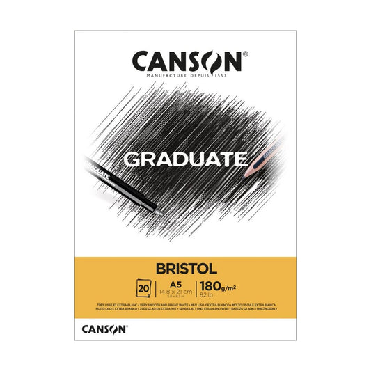 BLOCO CANSON GRADUATE BRISTOL A5 180G/M2 20 FOLHAS