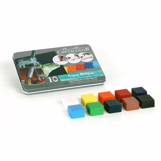 ESTOJO AQUARELA CRETACOLOR AQUA BRIQUE 10 CORES