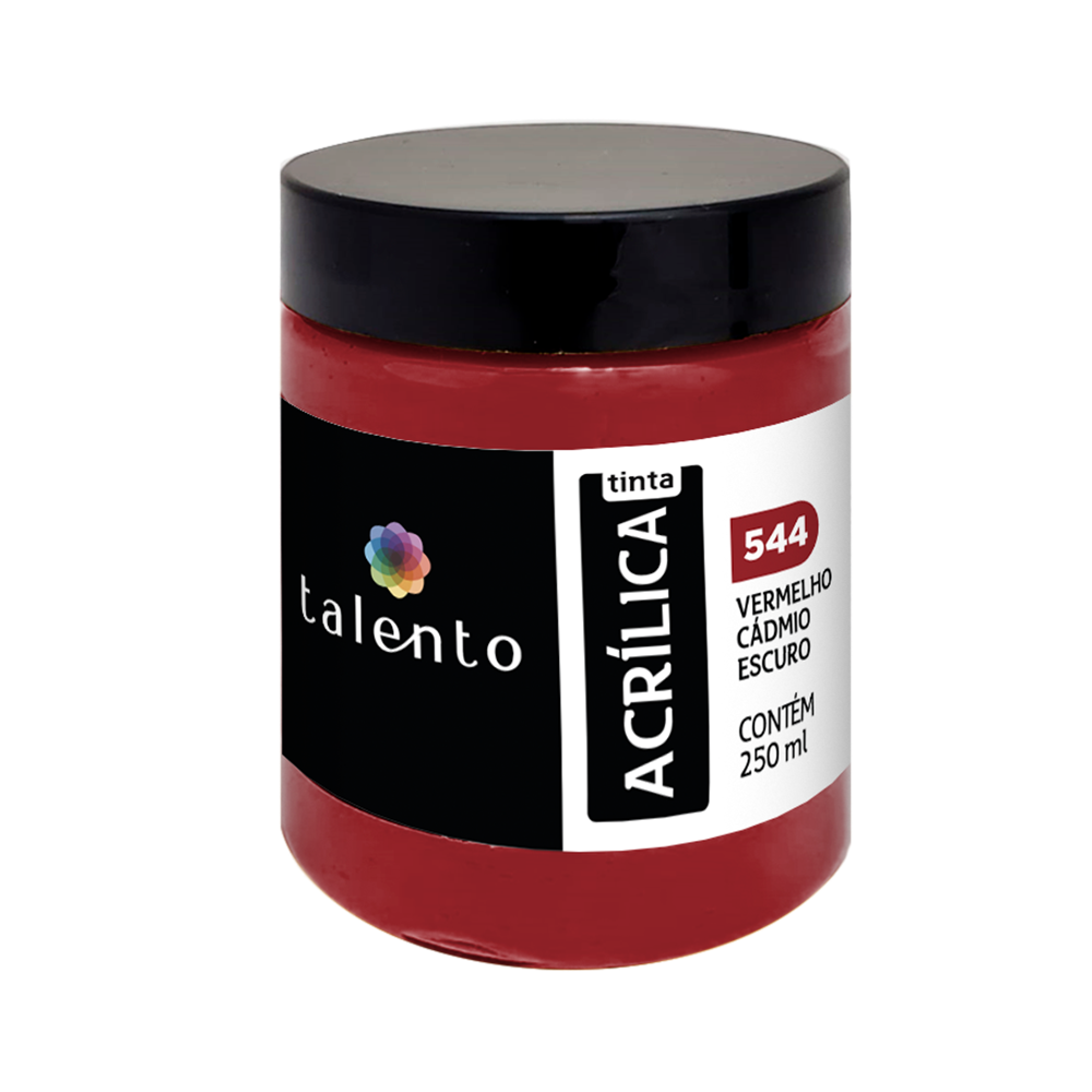 ACRILICA TALENTO 250ML 544 VERMELHO CADMIO ESCURO