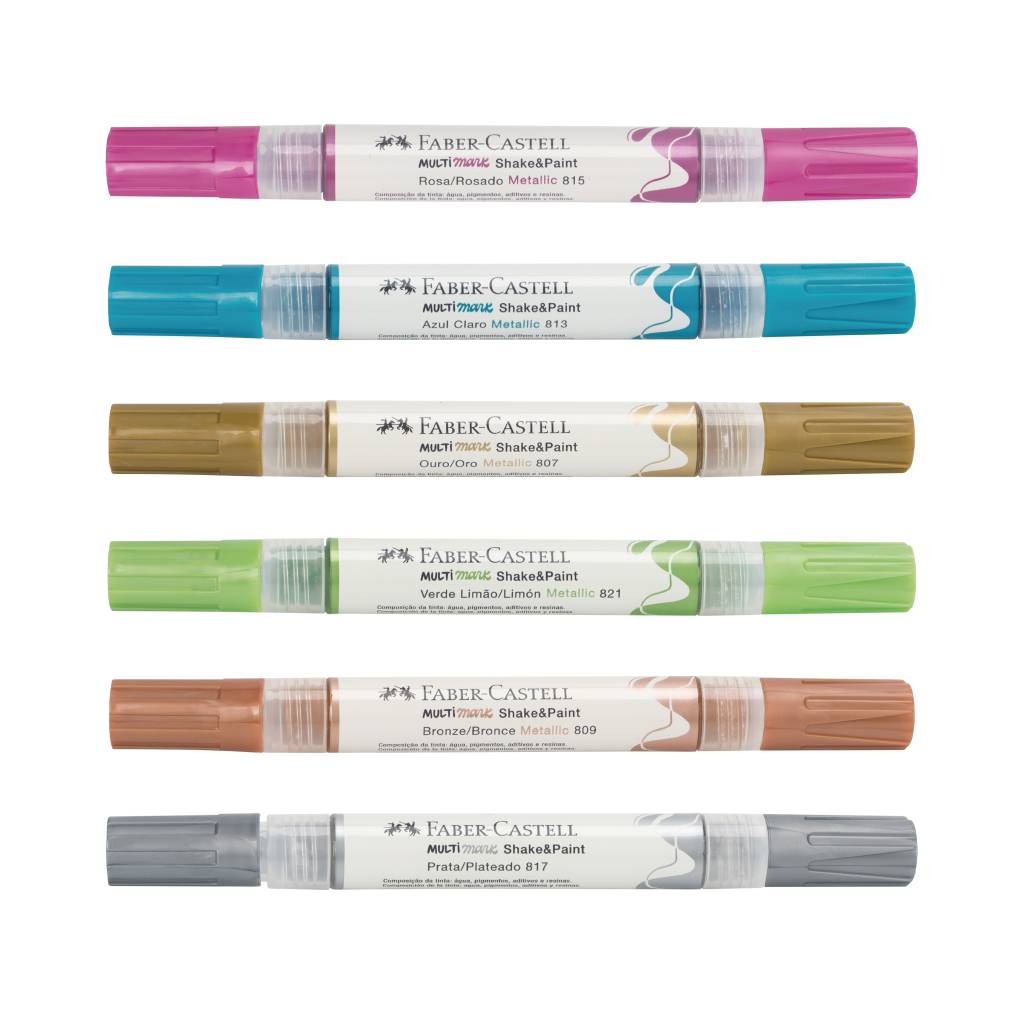 MARCADOR MULTIMARK SHAKE & PAINT 6 CORES METALICAS