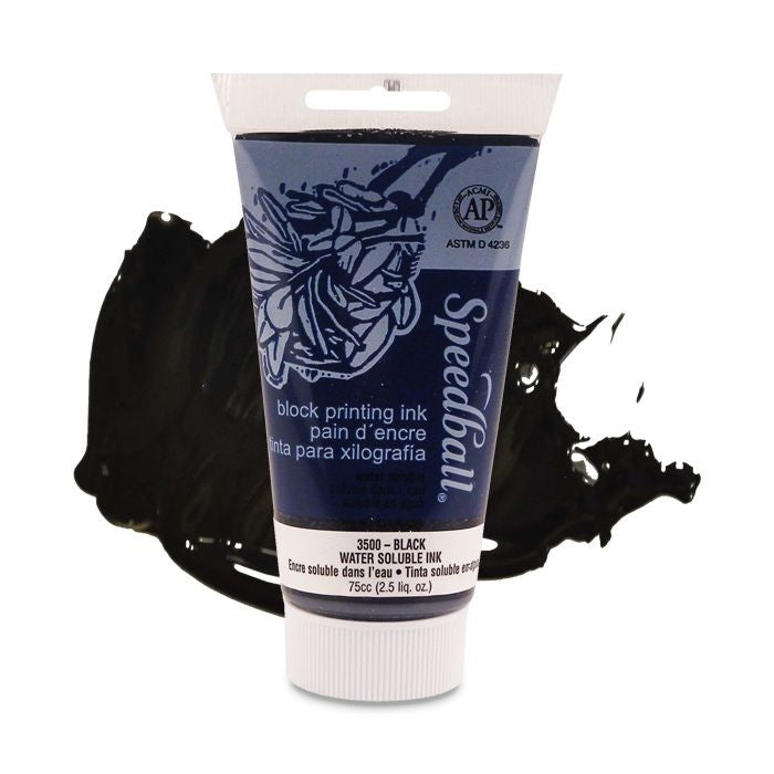 TINTA XILO/LINO WATER-BASED SPEEDBALL 075ml 3500 PRETA