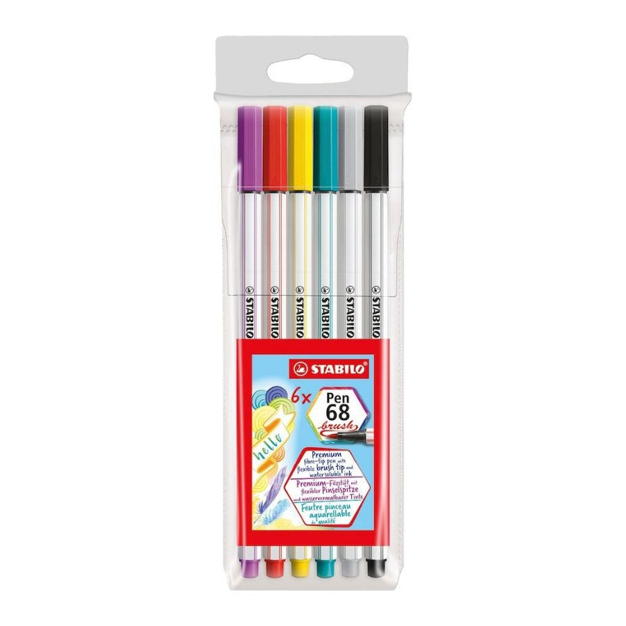 CANETA STABILO PEN 68 BRUSH 06 CORES