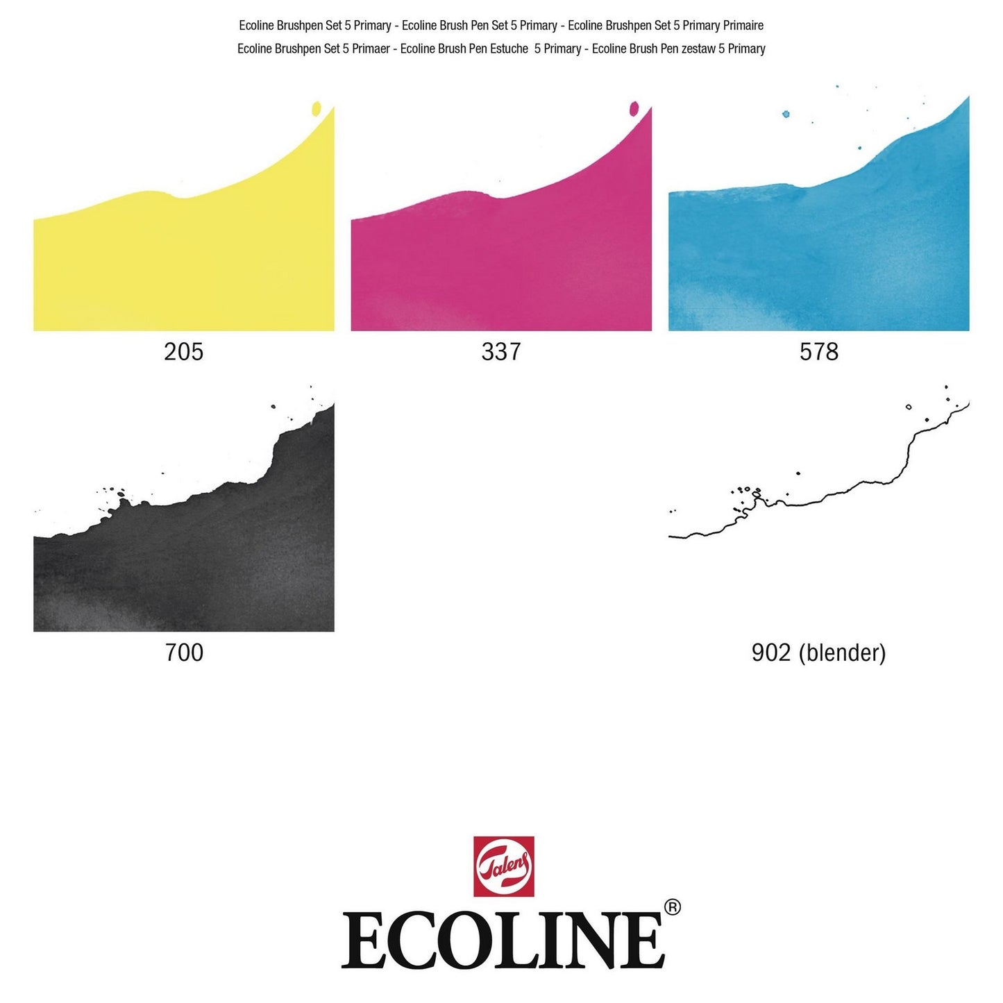 ESTOJO ECOLINE BRUSH PEN C/ 05 PRIMARY COLORS TALENS