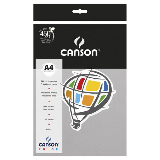 PAPEL CANSON COLOR 180G/M2 CINZA A4