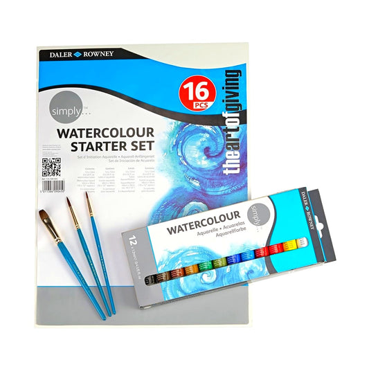 ESTOJO AQUARELA DALER ROWNEY SIMPLY STARTER SET 16 PECAS
