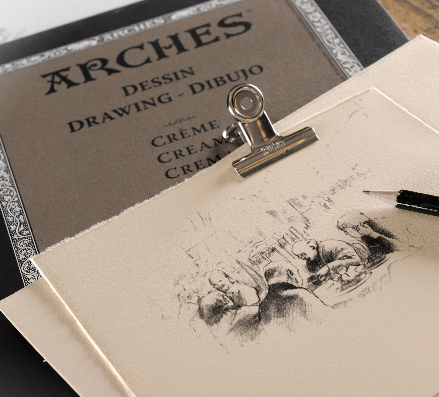 BLOCO ARCHES DESSIN CREME 23X31 200g/m2  100%COTTON 16 FLS