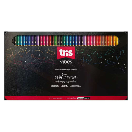 LAPIS COR TRIS VIBES 72 CORES NOTURNA