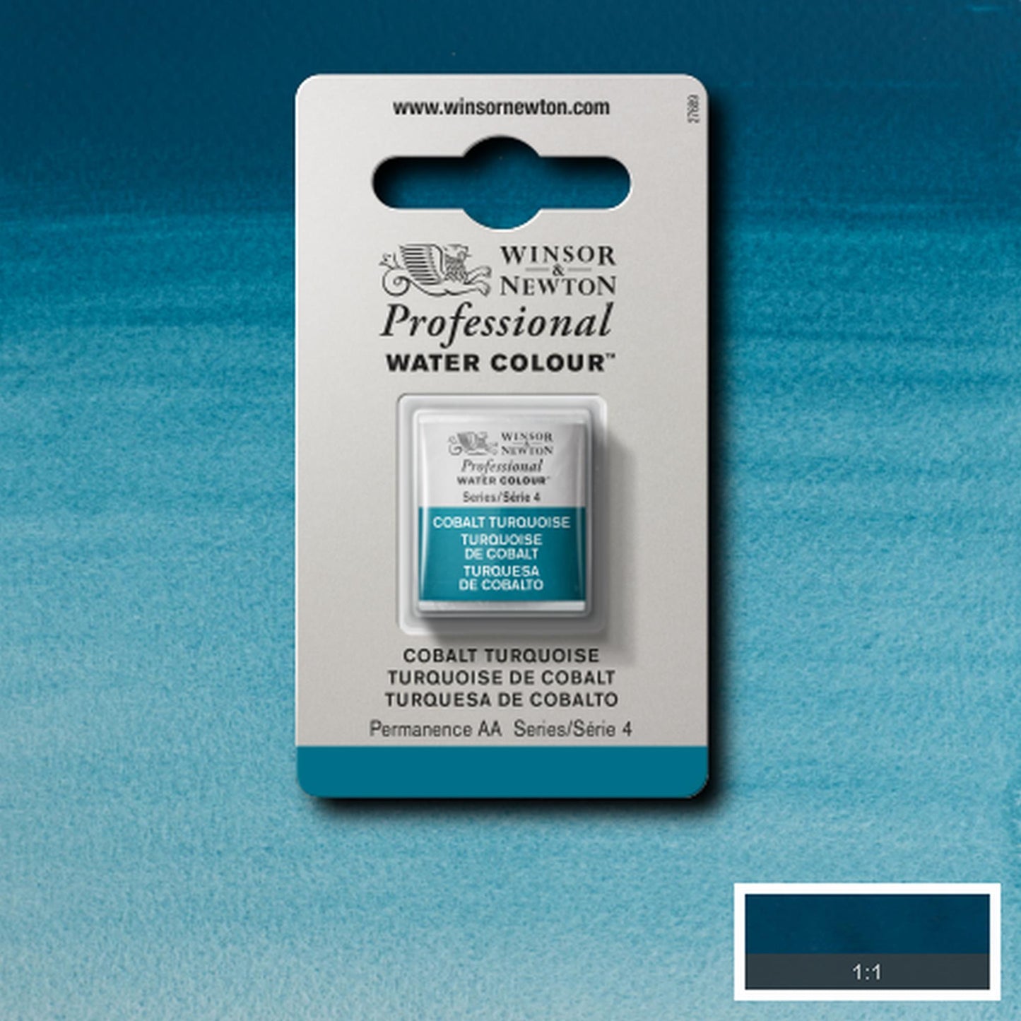 AQUARELA WINSOR NEWTON ARTISTS H PAN 190 COBALT TURQUOISE S4