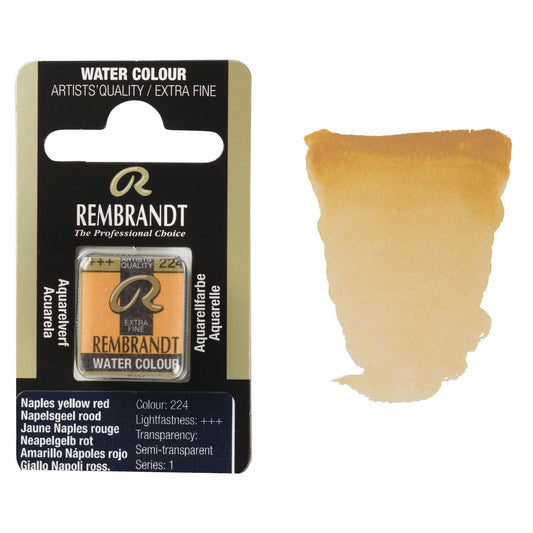 AQUARELA TALENS REMBRANDT HALF PAN 224 NAPLES YELLOW RED S1