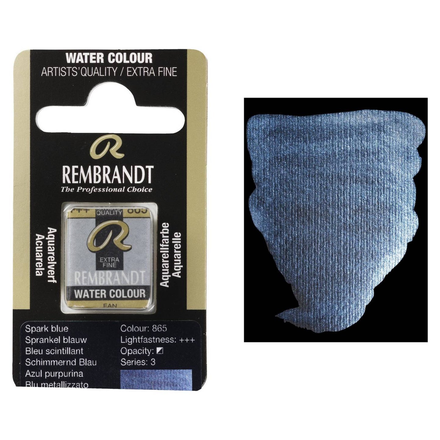 AQUARELA TALENS REMBRANDT HALF PAN 865 SPARKLE BLUE S3