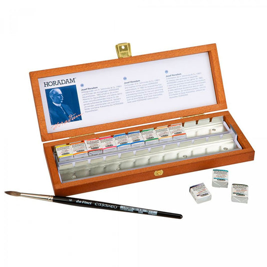 ESTOJO AQUARELA SCHMINCKE HORADAM 12 HALF PAN MADEIRA