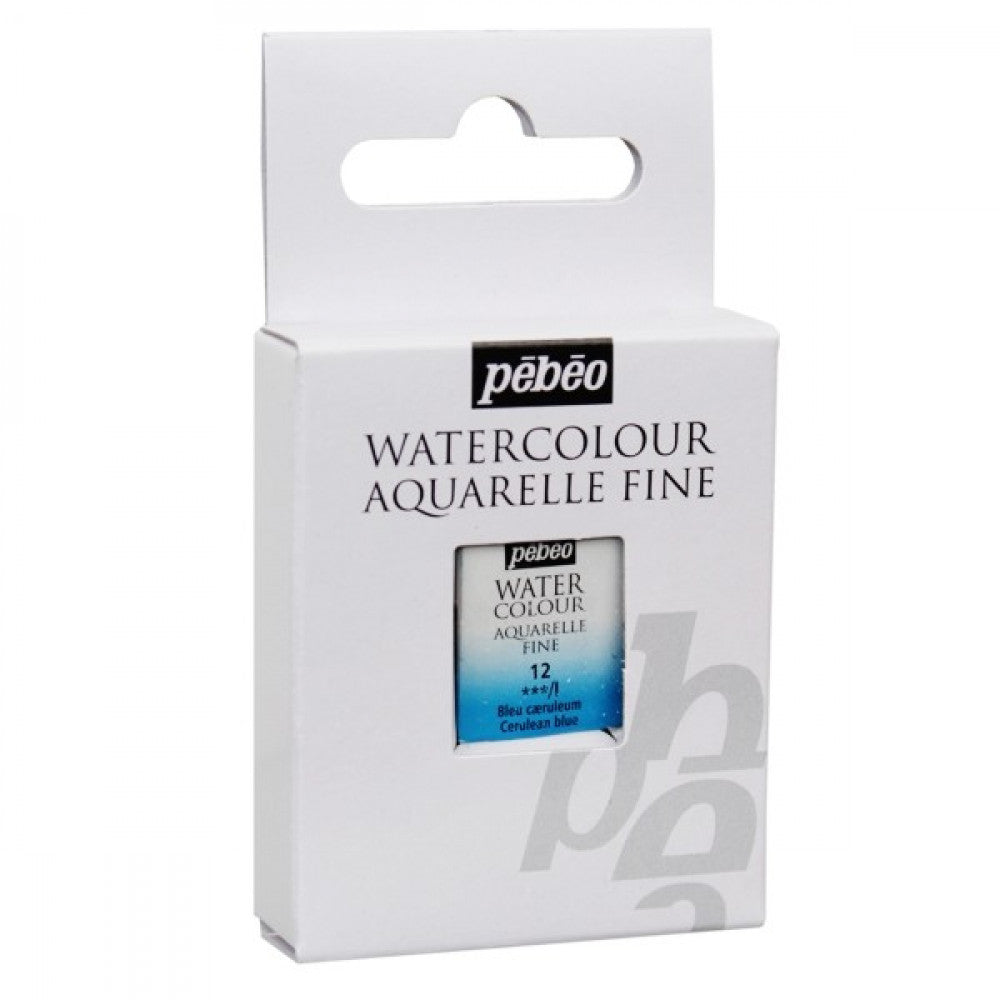 AQUARELA PEBEO HALF PAN 12 AZUL CERULEO