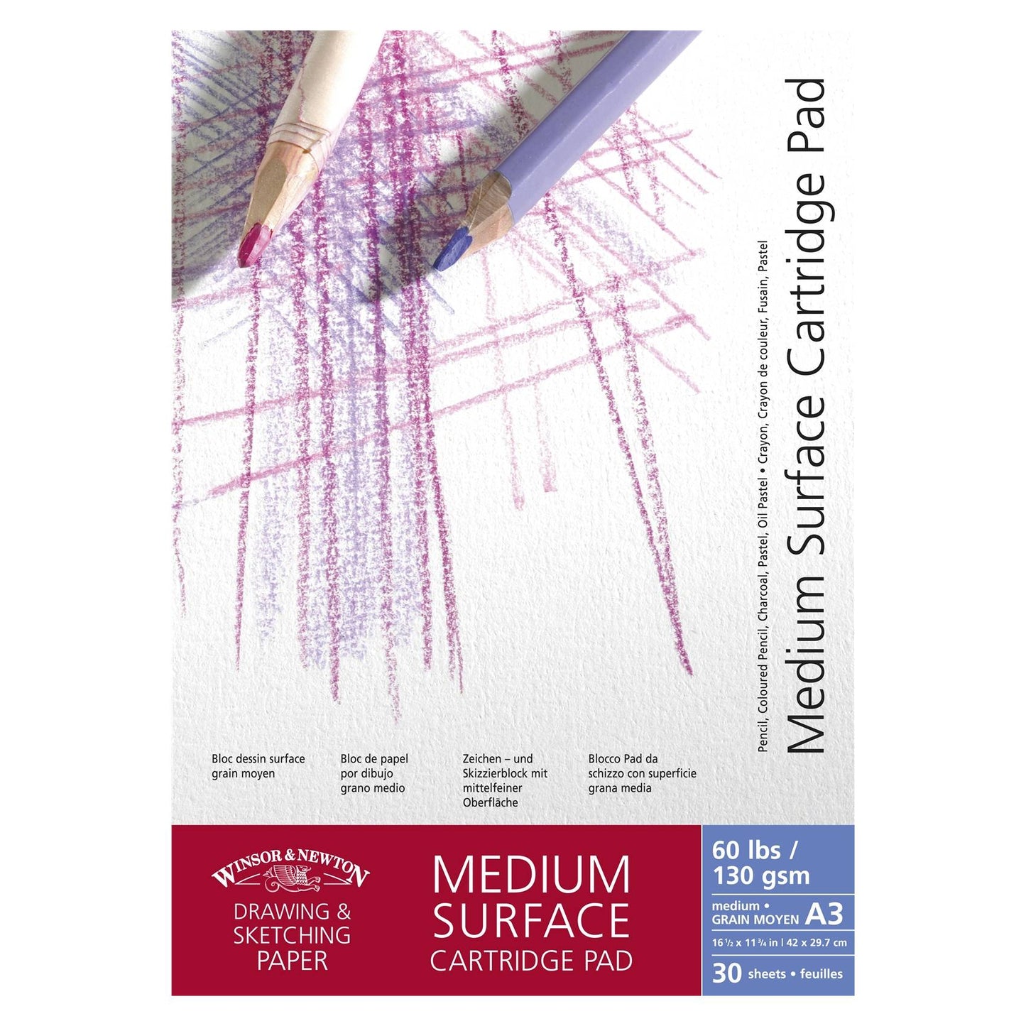 BLOCO WINSOR NEWTON MEDIUM SURFACE 130g/m2 A3 30 FOLHAS