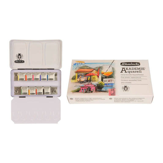 ESTOJO AQUARELA SCHMINCKE AKADEMIE 09 HALF PAN INSPIRANTION