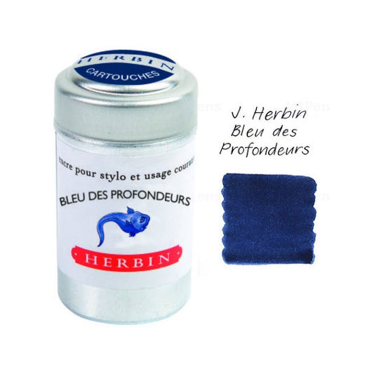 TINTA CALIGRAFIA HERBIN CARTUCHO C/ 06 BLEU DES PROFONDEURS