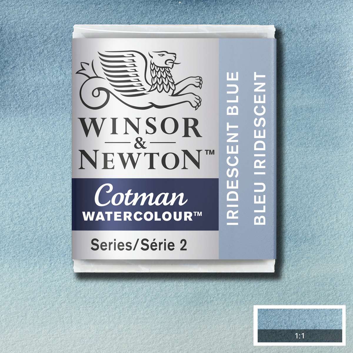 AQUARELA WINSOR NEWTON COTMAN HALF PAN 472 IRIDESCENT BLUE 0301472
