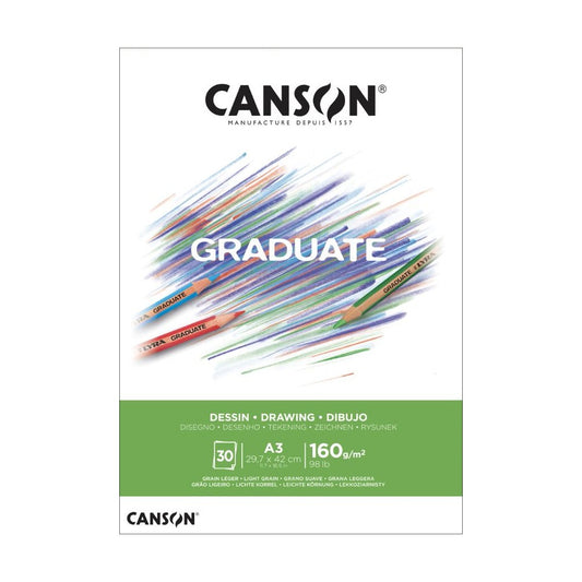 BLOCO CANSON GRADUATE DESSIN A3 160G/M2 30 FLS