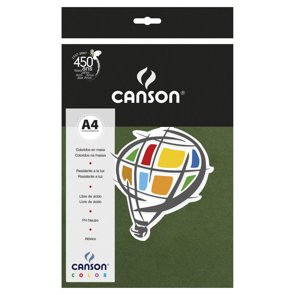 PAPEL CANSON COLOR 120G/M2 VERDE AMAZONAS A4