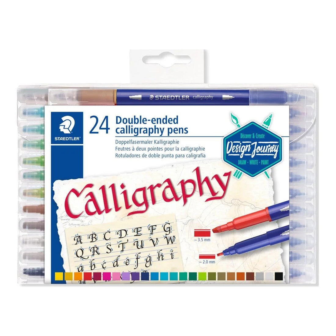 CANETA STAEDTLER CALLIGRAPHY 24 CORES PONTA DUPLA 3005 TB24
