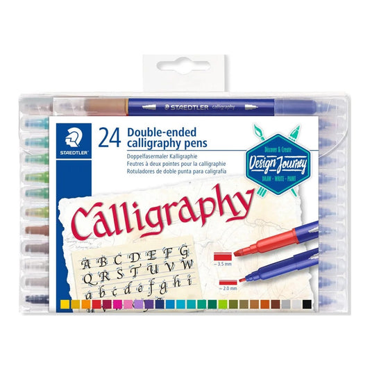 CANETA STAEDTLER CALLIGRAPHY 24 CORES PONTA DUPLA 3005 TB24