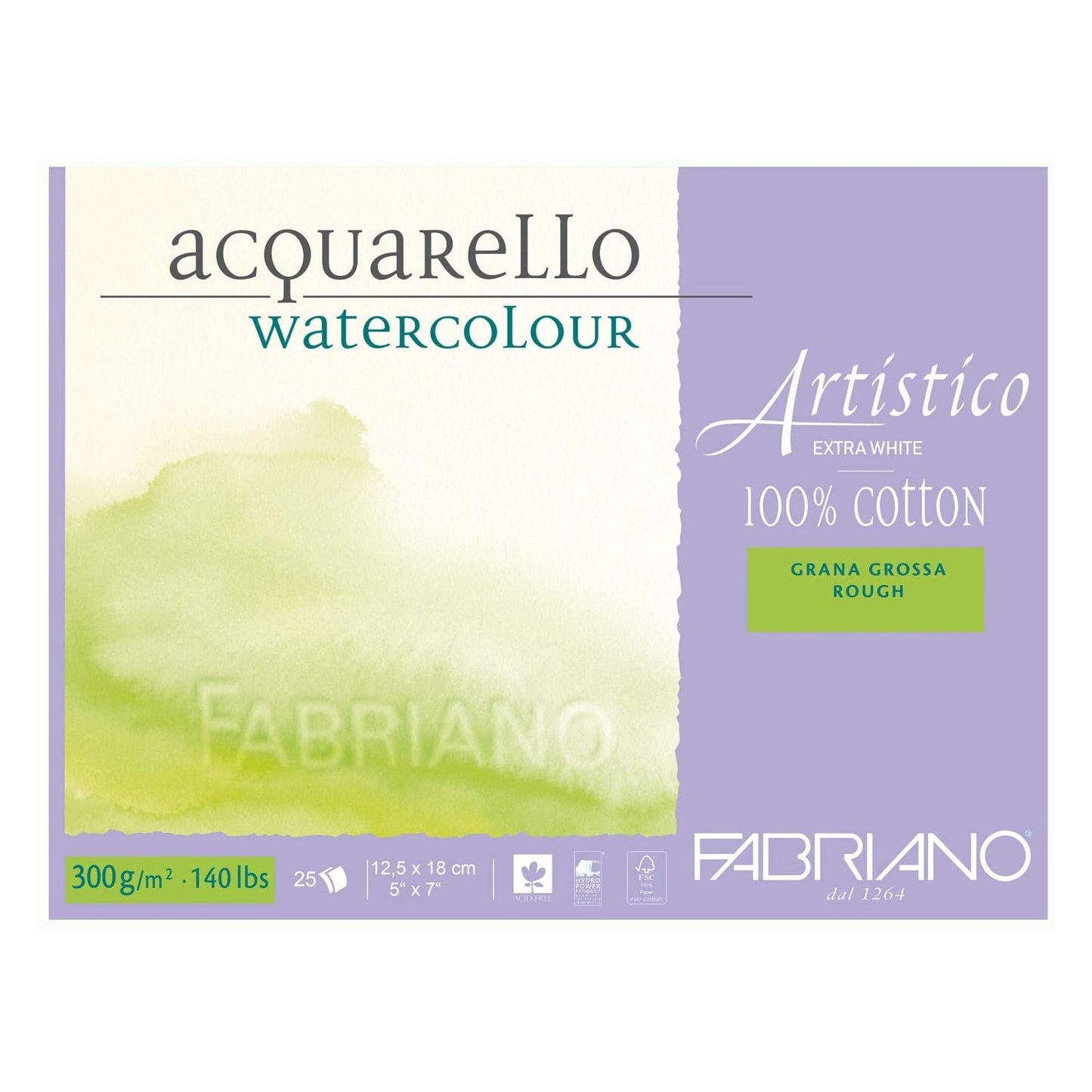 BLOCO FABRIANO ARTISTICO ROUGH E. WHITE 300g 12,5X18cm 25 FL