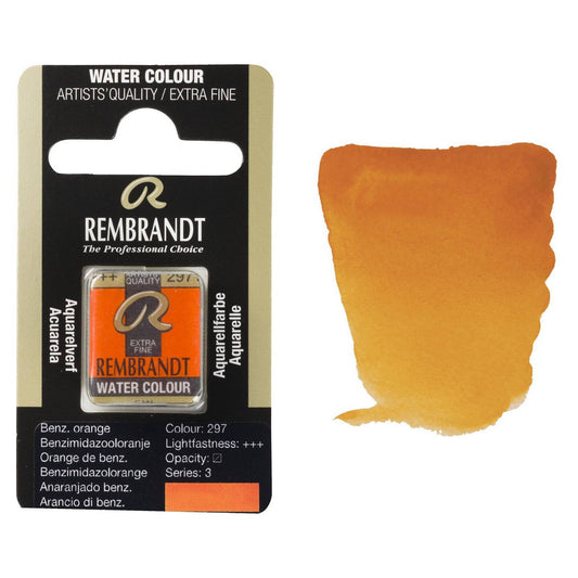 AQUARELA TALENS REMBRANDT HALF PAN 297 BENZIMINE ORANGE S3