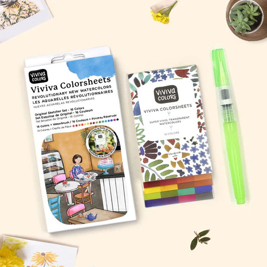 AQUARELA VIVIVA COLORSHEETS C/16 ORIGINAL SKETCHER SET VV276001