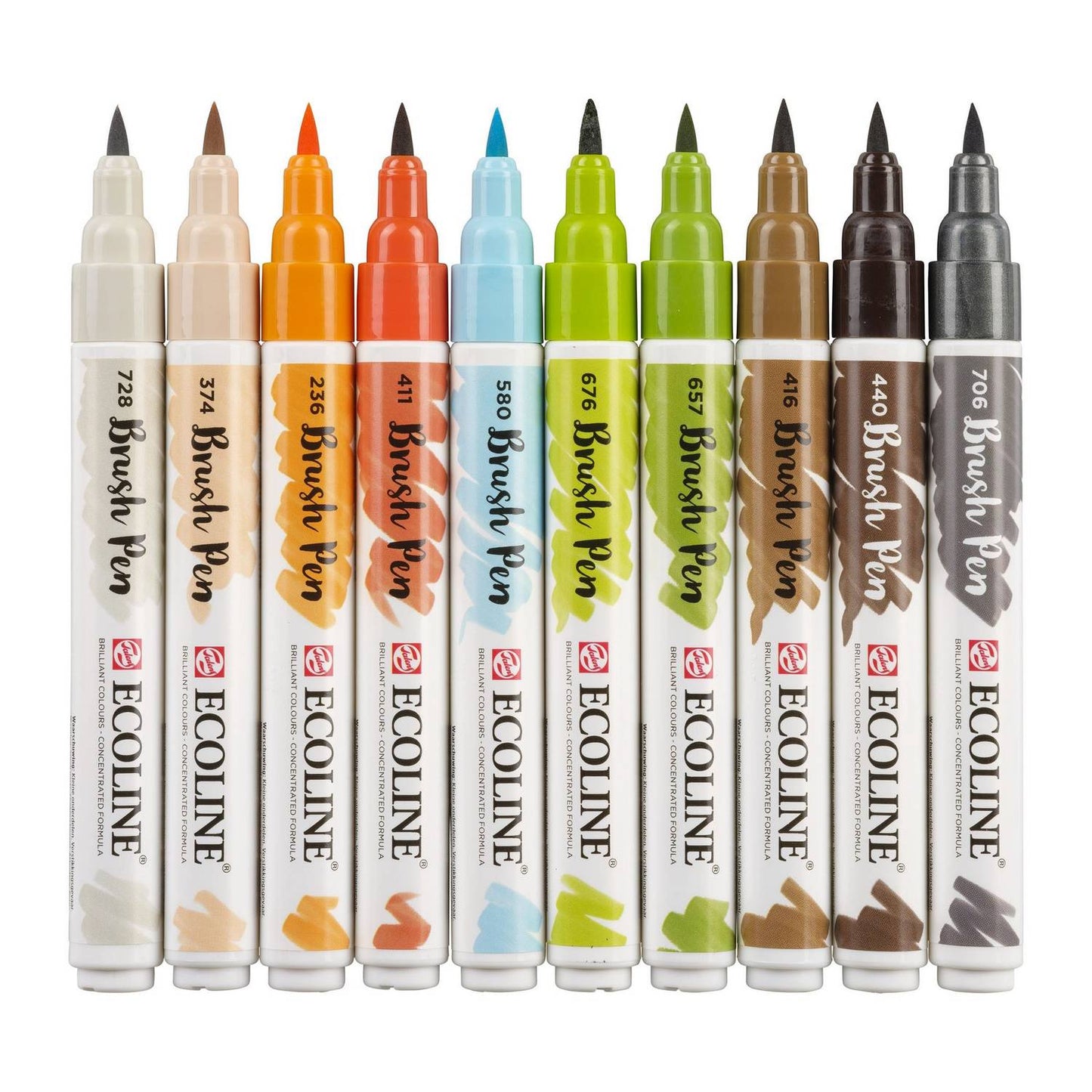 ESTOJO ECOLINE BRUSH PEN C/ 10 CORES ARQUITETURA TALENS