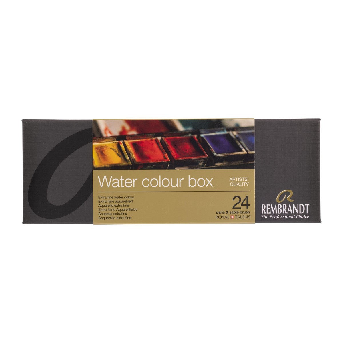 ESTOJO AQUARELA TALENS REMBRANDT 24 HALF PAN METAL BOX + BRU