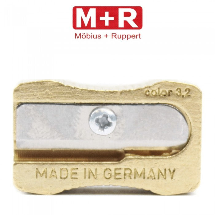 APONTADOR DUPLO M+R CLASSIC 614 RETANGULAR 2,0 e 3,2mm LATÃO PESADO